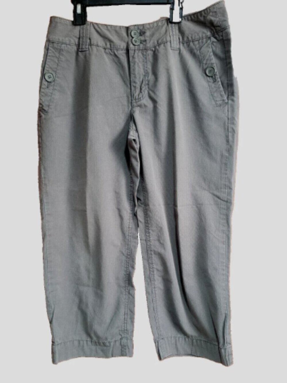 Liz Claiborne Sloane Cropped Trouser Pants Women's Size 8 Dark Gray Mid Rise